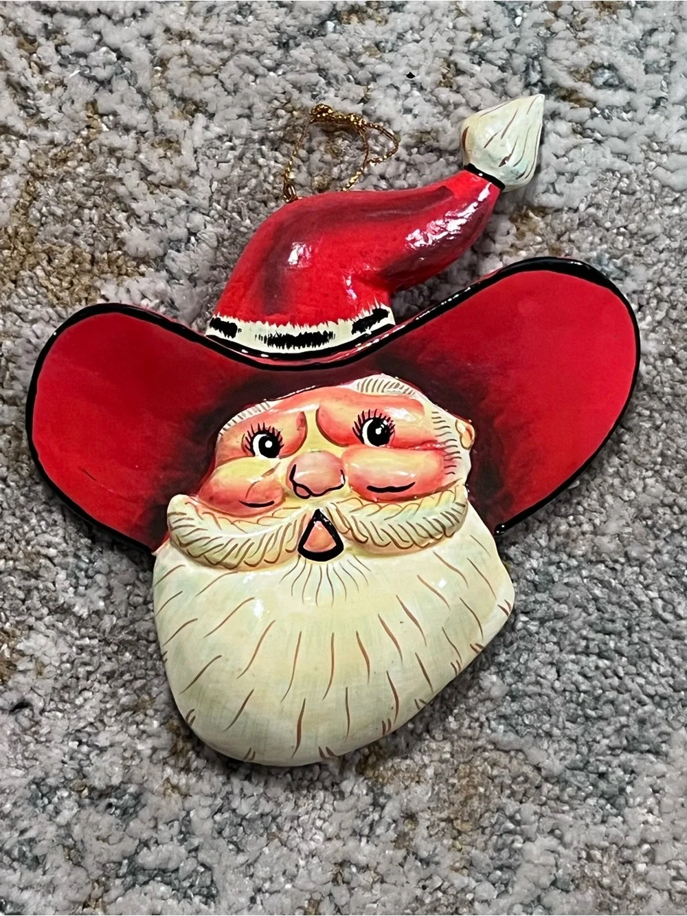 Santa Claus Rosie cheeks Cowboy Country Christmas ornament z99
